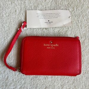 Kate Spade New York Red Leather Wristlet